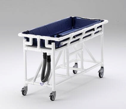 Badeleje/Transportleje, UDL 500, polstret,  m/vandafløb og nedfældige sider, smal