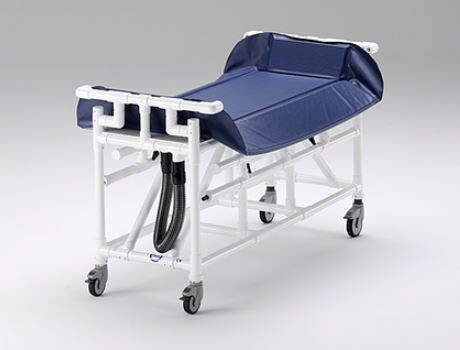 Badeleje/Transportleje, UDL 500, polstret,  m/vandafløb og nedfældige sider, smal