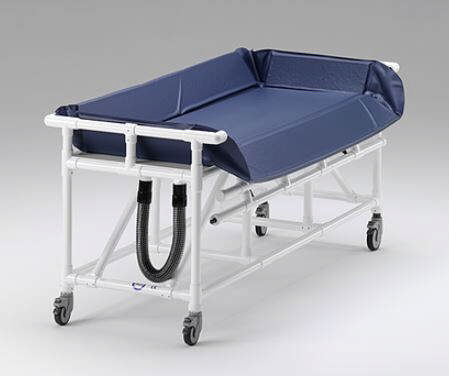 Badeleje/Transportleje, UDL 750, polstret,  m/vandafløb og nedfældige sider