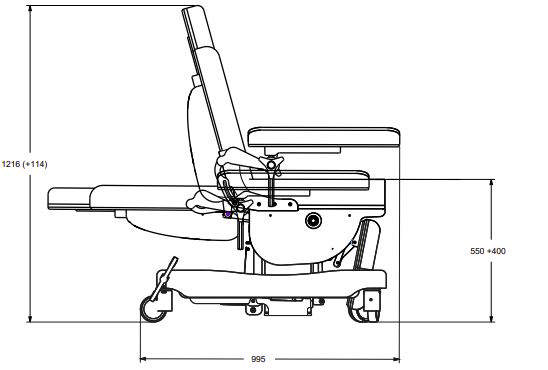 UP Behandlingsstol / Terapistol med løftesædefunktion