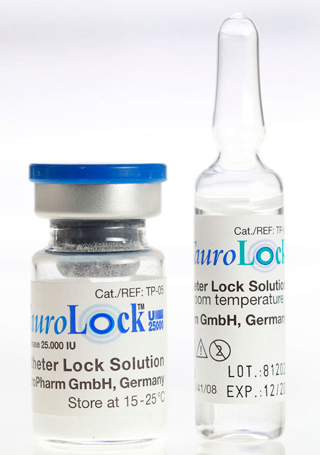 TauroLock™-U25.000 m/Urokinase 5 x 5 ml., hætteglas og ampul