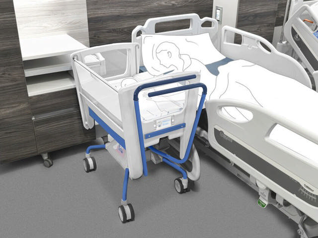 Matris vugge/krybbe (neonatal), med nedfældige sider