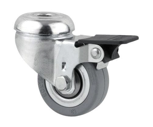 Tente hjul 2475DIK050P30-11 Konus-leje,grå gummi, m/br.