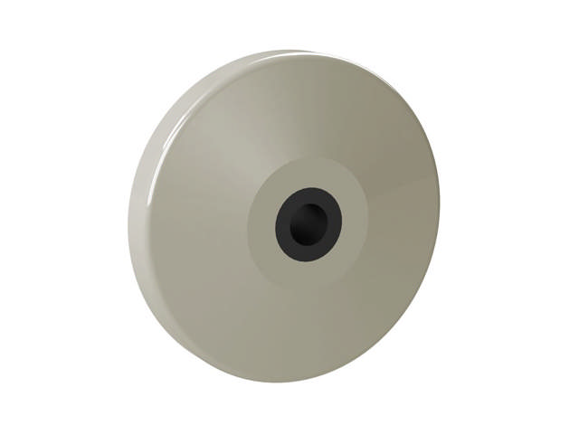 Fenderhjul, grå gummi m/kerne af hård plast,  Ø75mm/Ø15,5mm