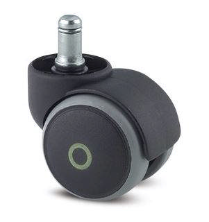 Drejelig møbelrulle med vægtbremse og blød bane (A523)