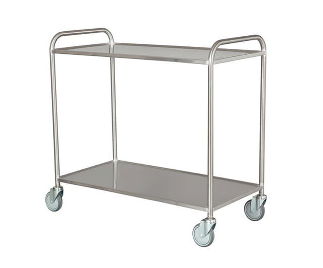 Rustfri bordvogn m/hylder og vulstkant