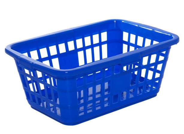 Vasketøjskurv, firkantet, 55 l 68x47x26 cm (L/B/H), BLÅ