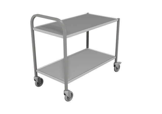 Rustfrit rullebord med skubbebøjle