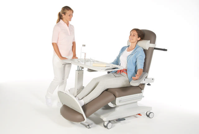 Sengebord BT, fast flade trinløs højdejust., 79-104 cm