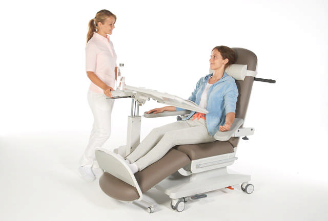 Sengebord BT Plus, drejeflade trinløs højdejust., 79-104 cm