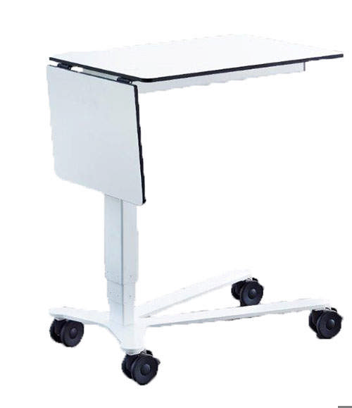 Senge-/læsebord m/el hæve/sænk og opkl. sideplade 63/93x45 cm, 67-132 cm (L/B/H)