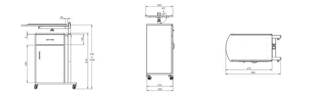 Sengebord m/læse-/spiseplade