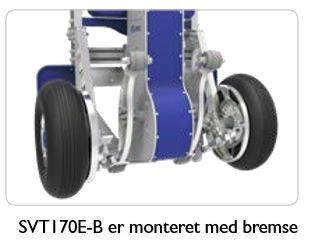 Elektrisk trappevogn/sækkevogn m/bremse, PUR-hjul